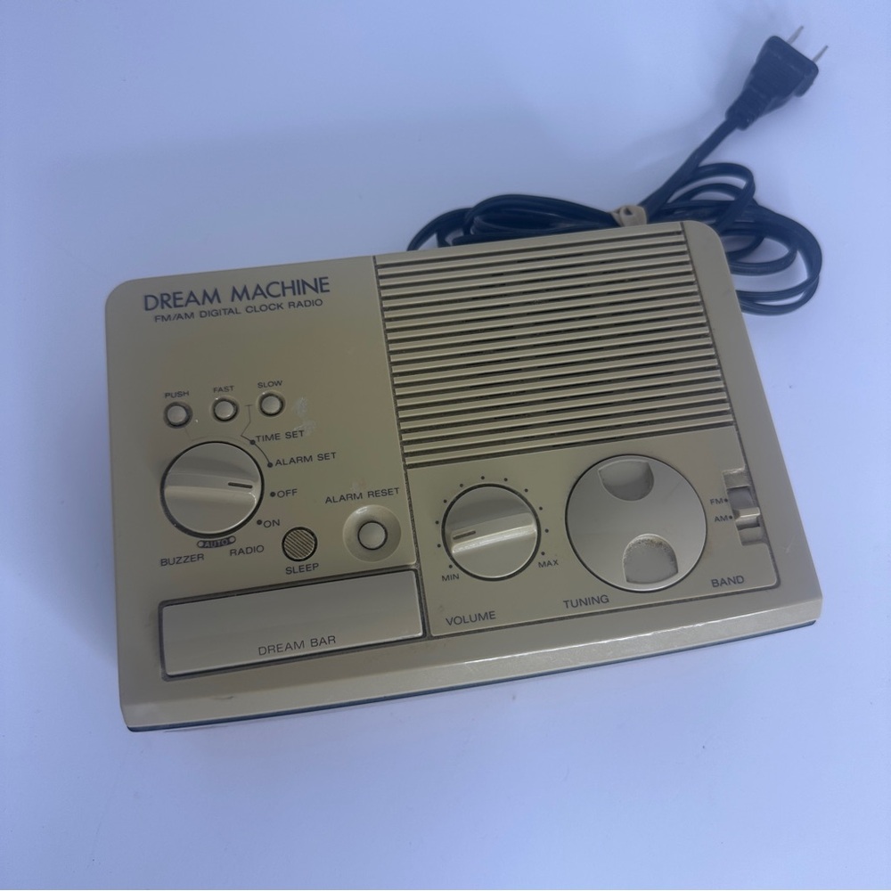 Sony Dream Machine Clock Radio Digital Beige AM/FM Tested Works Wood Grain Vtg‎